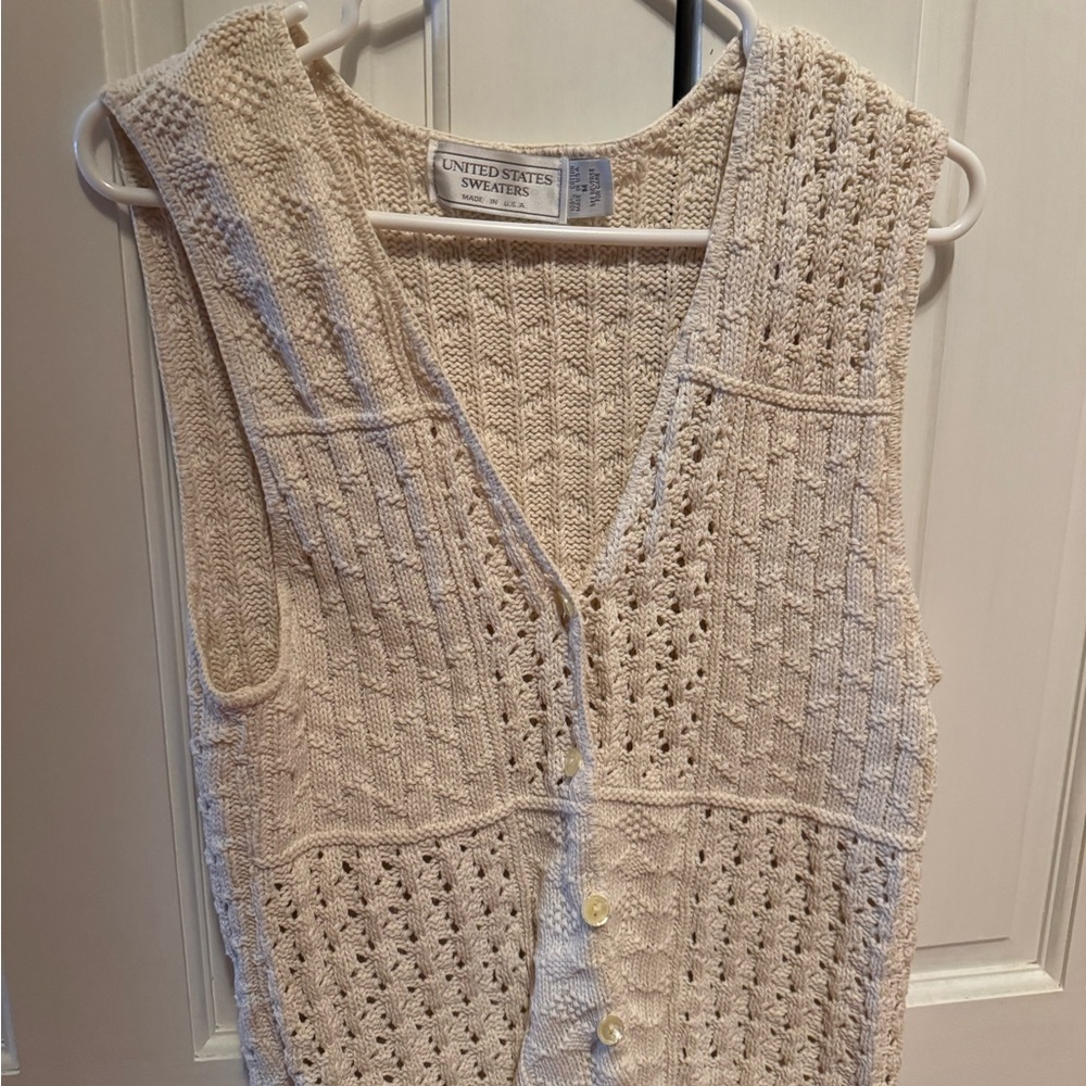 United States Sweaters Cream Cable Knit Sweater Vest
